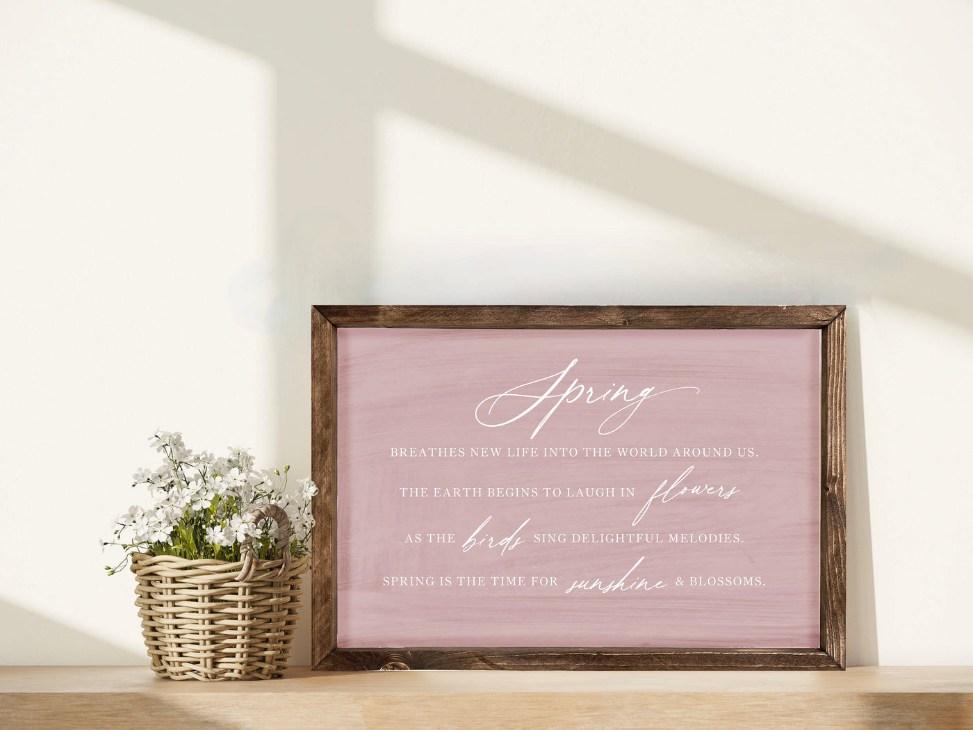 Spring Breathes New Life Wood Farmhouse Sign - Mulberry Market Designs