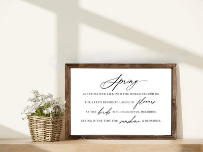 Spring Breathes New Life Wood Farmhouse Sign - Mulberry Market Designs