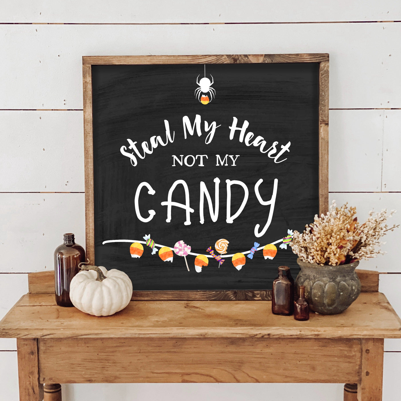 Steal My Heart Not My Candy Wood Framed Sign - Mulberry Market Designs