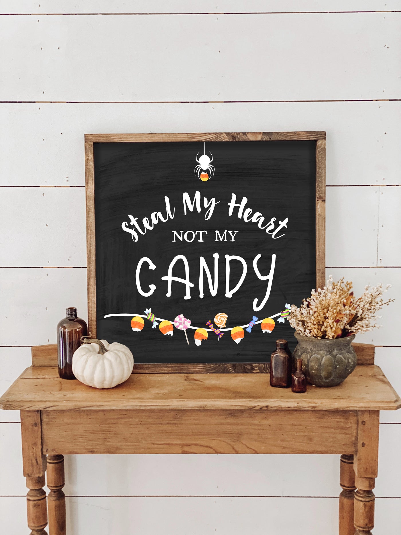 Steal My Heart Not My Candy Wood Framed Sign - Mulberry Market Designs