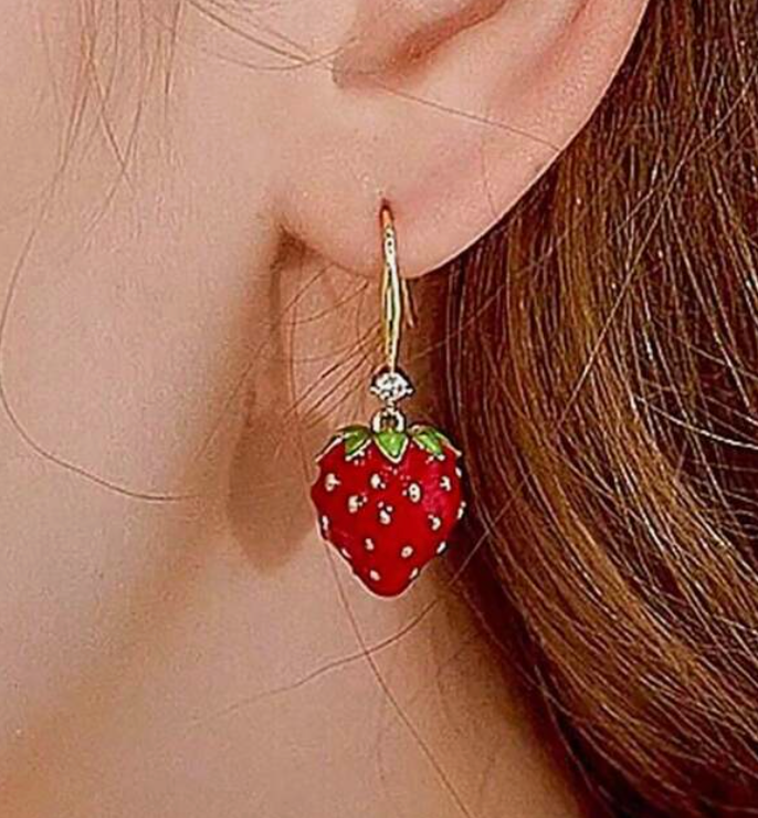 Stawberry Dangle Earrings - Mulberry Market Designs