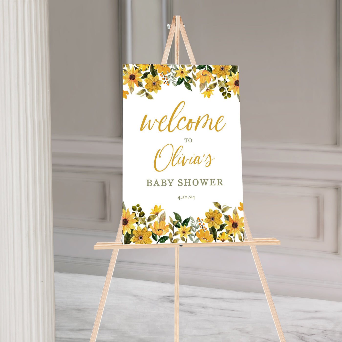 Sunflower Baby Shower Sign Acrylic