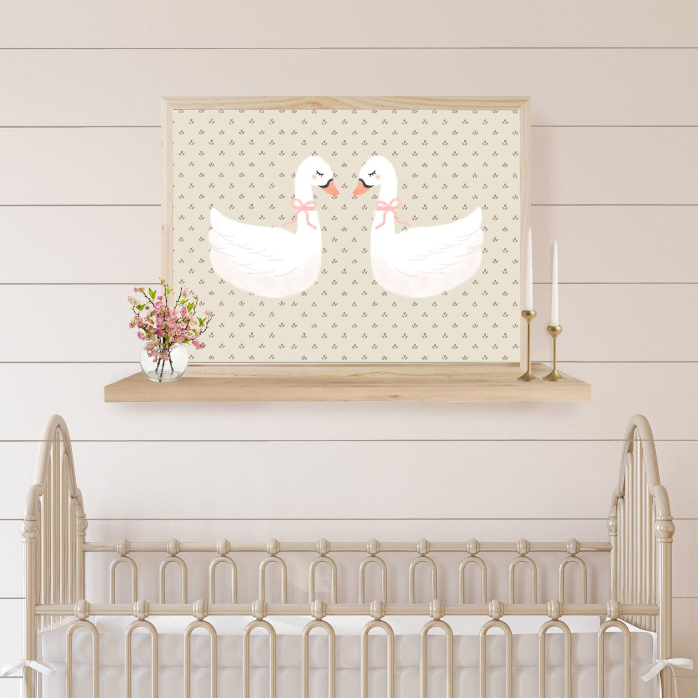 Two Little Swans Nursery Wall Art - Mulberry Market Designs