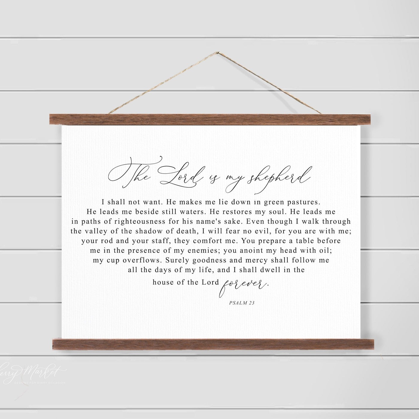 The Lord is My Shepherd Hanging Canvas Sign - Mulberry Market Designs