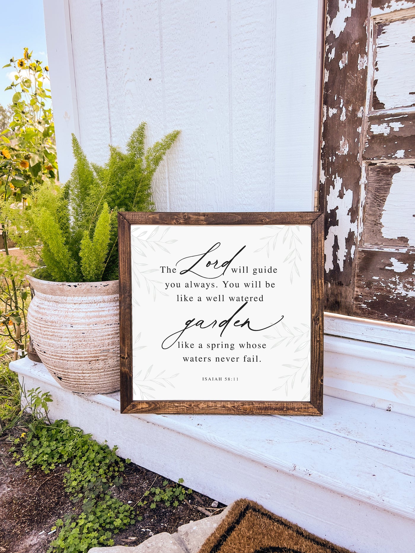 The Lord Will Guide You Always Isaiah 58:11 Bible Verse Sign - Mulberry Market Designs