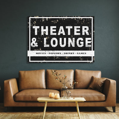 Industrial Theater Lounge Metal Sign - Mulberry Market Designs