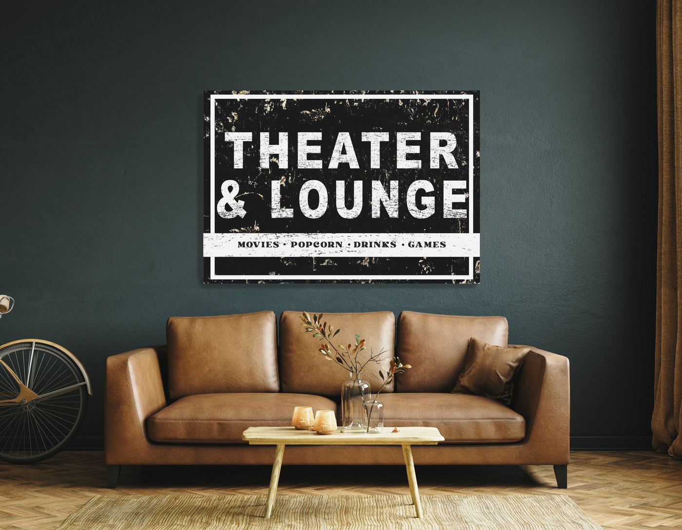 Industrial Theater Lounge Metal Sign - Mulberry Market Designs