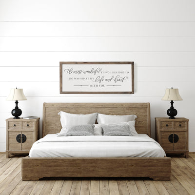 The Most Wonderful Thing Wood Bedroom Sign - Mulberry Market Designs