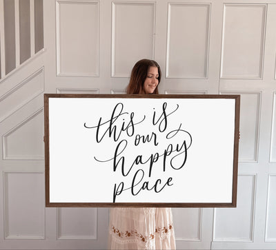 This Is Our Happy Place Wood Framed Sign