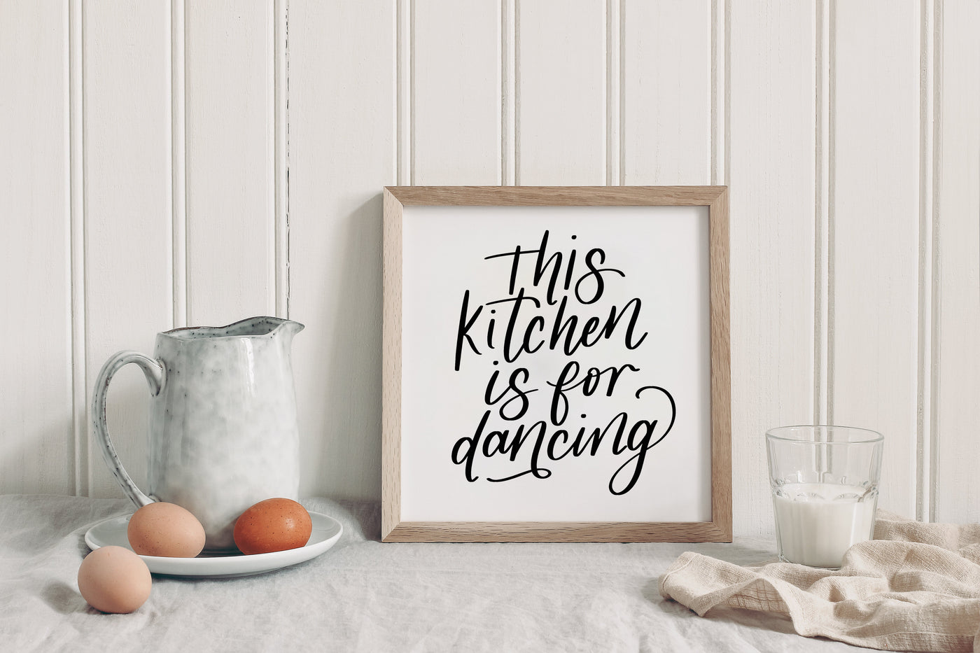 This Kitchen Is For Dancing Wood Framed Kitchen Sign - Mulberry Market Designs