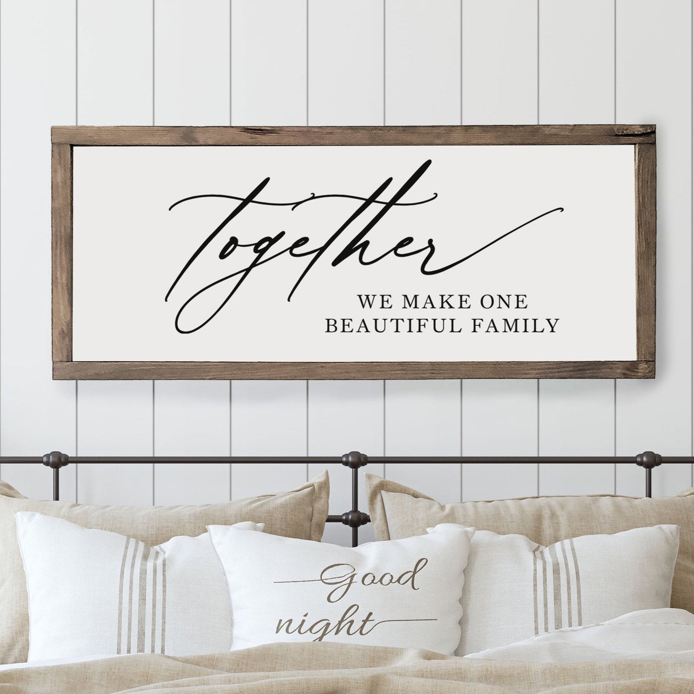 Together We Make One Beautiful Family Wood Framed Farmhouse Sign Wood Framed Sign