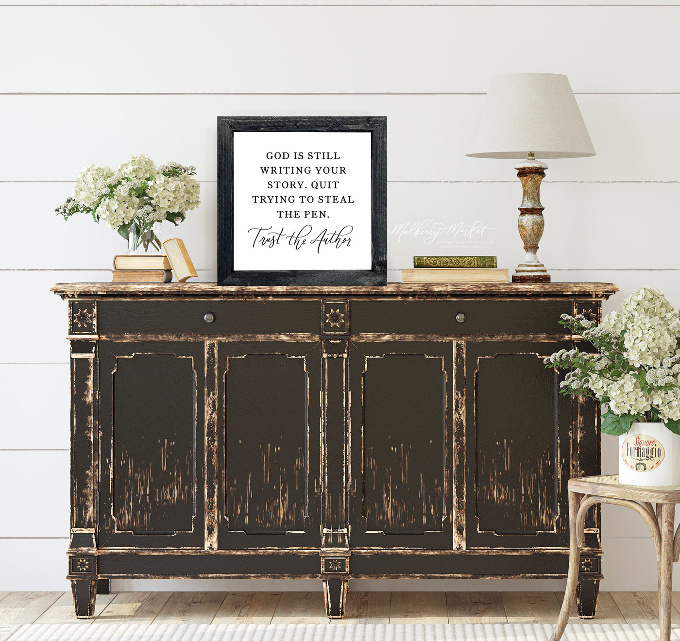 God Is Still Writing Your Story Trust The Author Wood Framed Sign - Mulberry Market Designs