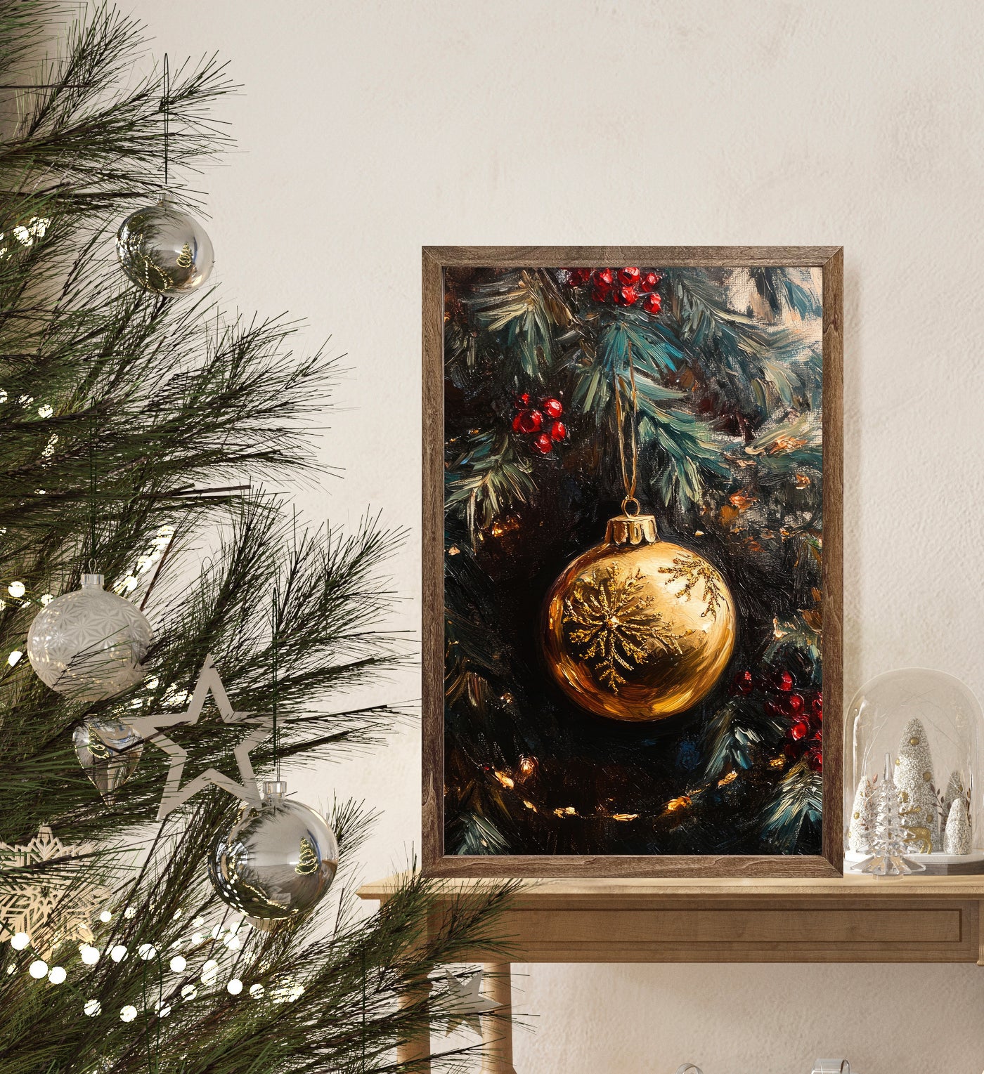 Twinkle Christmas Ornament Wall Art