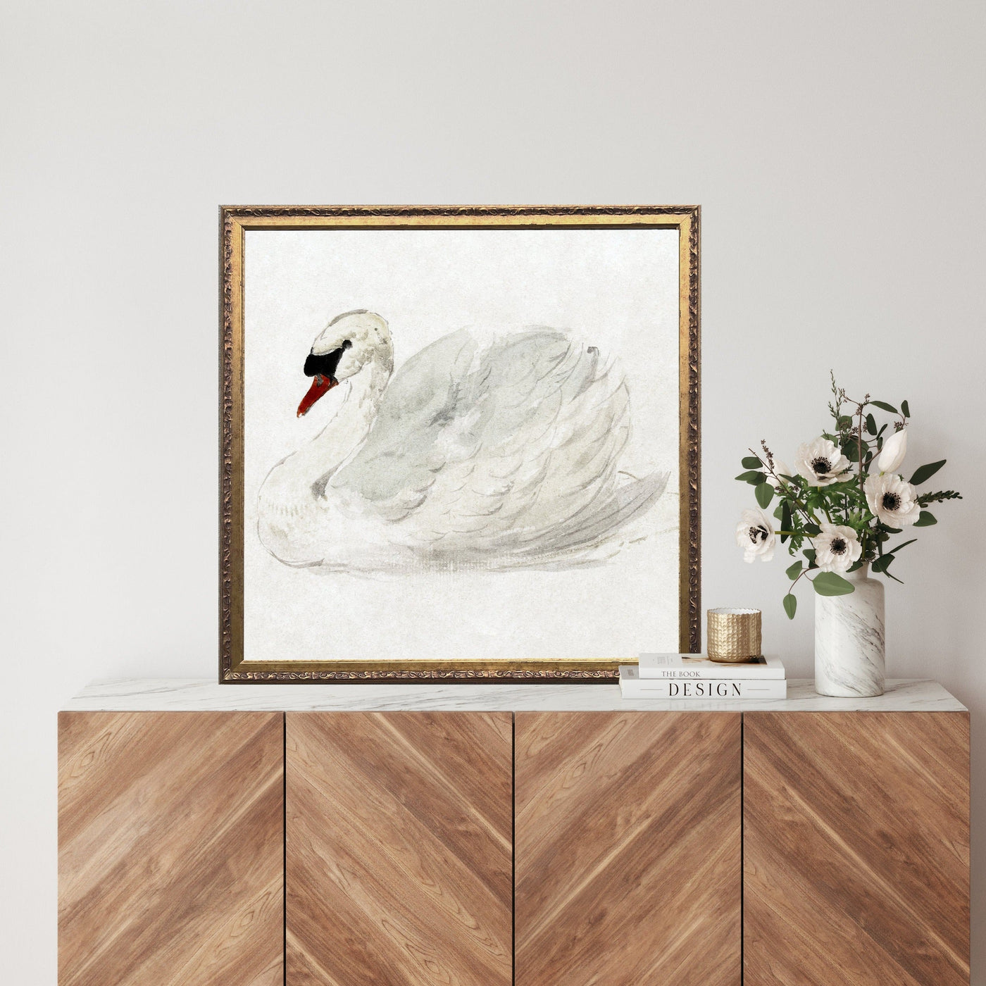 Vintage Art Swan Painting - Mulberry Market Designs