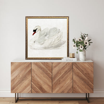 Vintage Art Swan Painting - Mulberry Market Designs