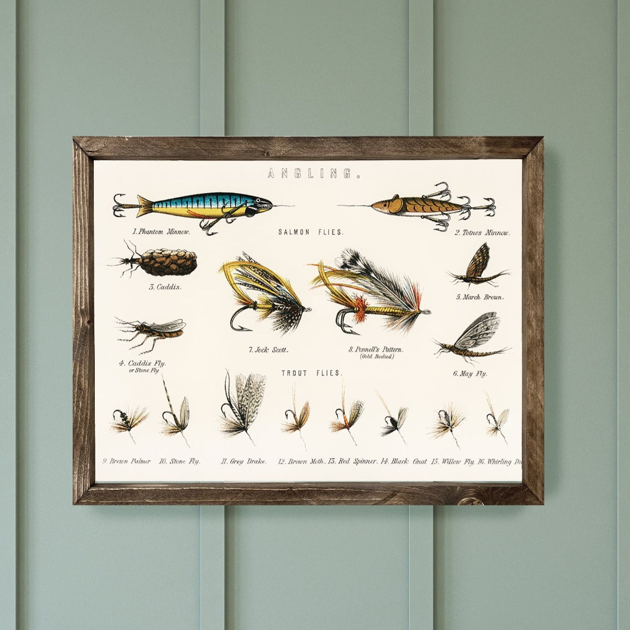 Vintage Fishing Anglers Bait Wall Art - Mulberry Market Designs