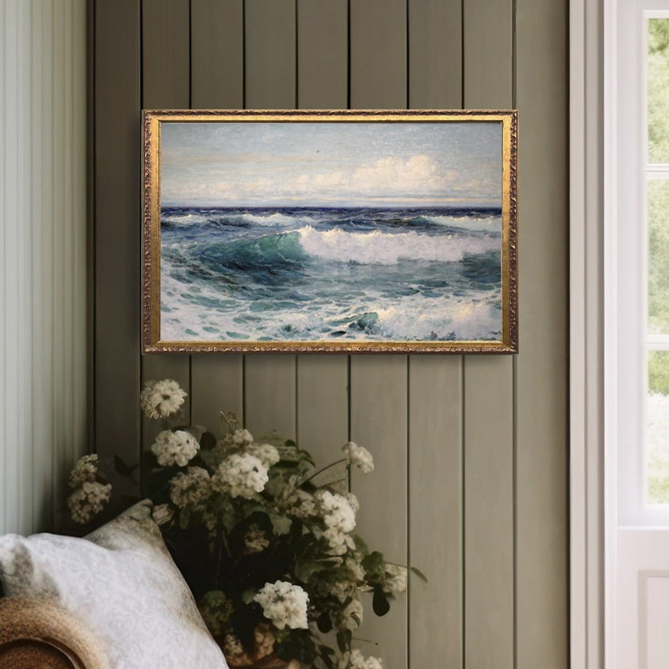 Vintage Art Hawaii Seascape Painting - Mulberry Market Designs