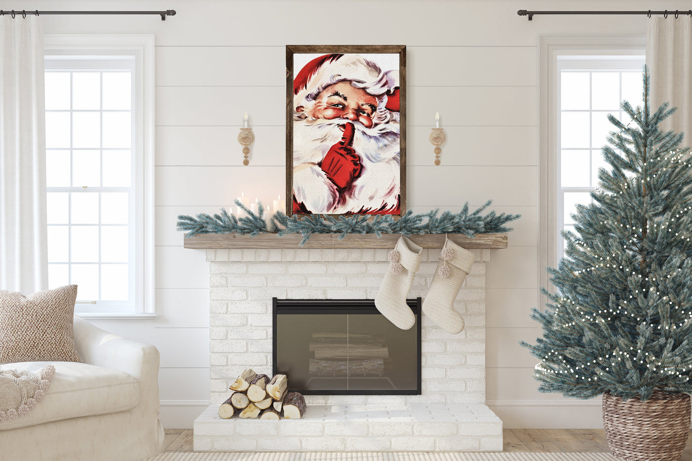 Vintage Santa Farmhouse Christmas Sign - Mulberry Market Designs