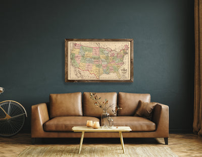 Vintage USA Map Wall Art - Mulberry Market Designs