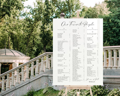 Acrylic Modern Wedding Seating Chart Sign