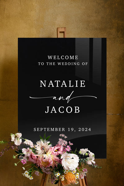 Acrylic Modern Wedding Welcome Sign - Mulberry Market Designs