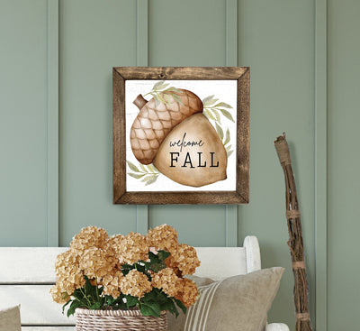 Welcome Fall Acorn Wood Fall Sign - Mulberry Market Designs