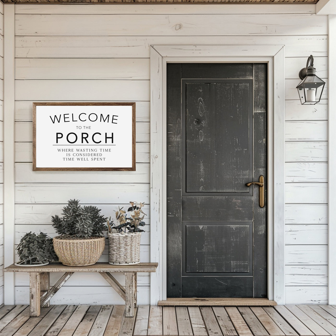 Welcome to the Porch Farmhouse Wood Sign - Mulberry Market Designs