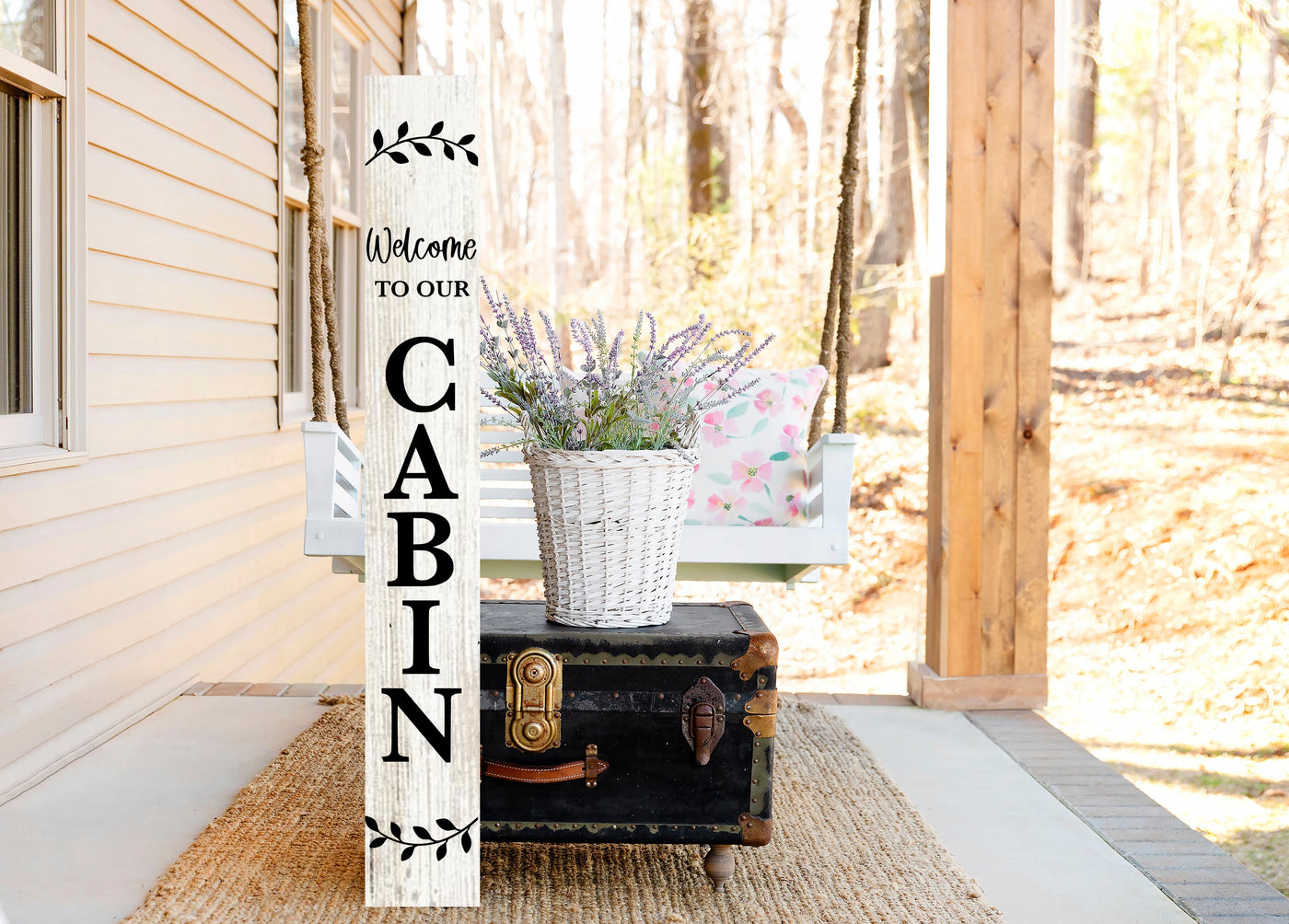 Welcome To Our Cabin Wood Porch Sign