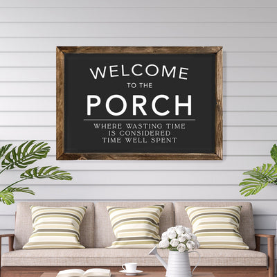 Welcome to the Porch Farmhouse Wood Sign - Mulberry Market Designs