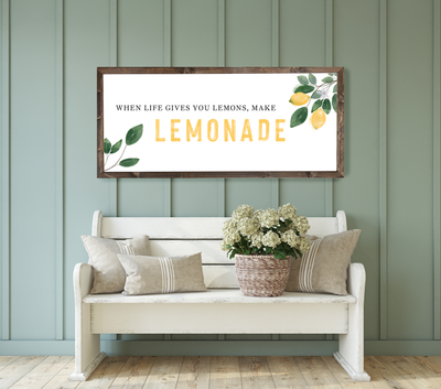 When Life Gives You Lemons | Spring Wall Art Wood Framed Sign