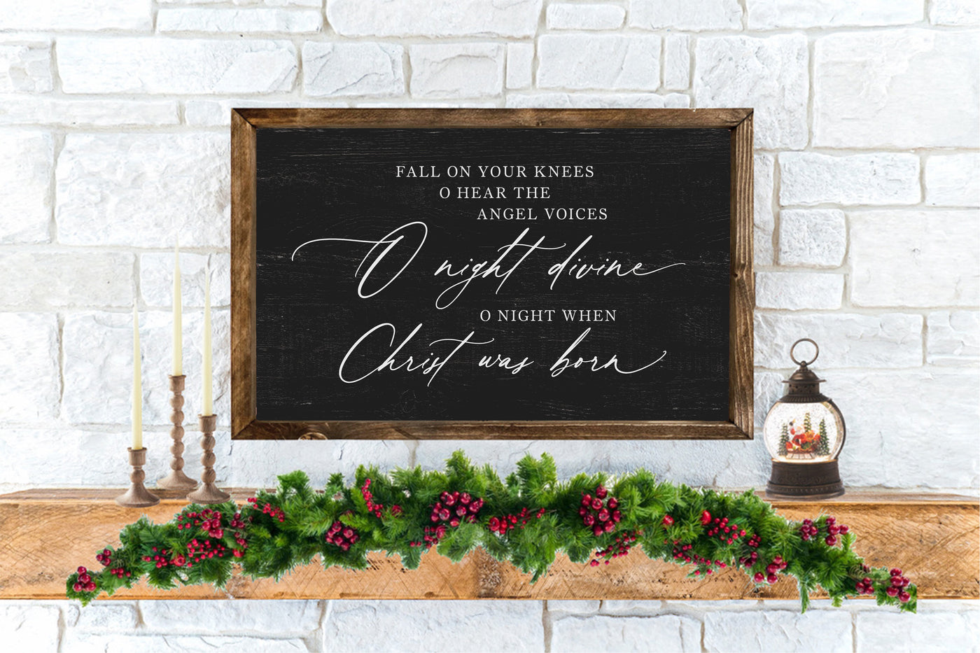 Fall On Your Knees Christmas Wood Framed Sign - Mulberry Market Designs