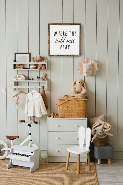 Where The Wild Ones Play Kids Play Room Sign - Mulberry Market Designs