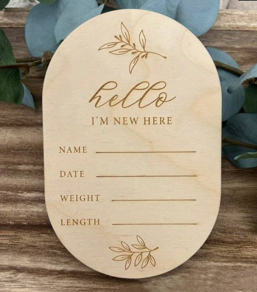 Wood Keepsake Birth Announcement Plaque - Mulberry Market Designs