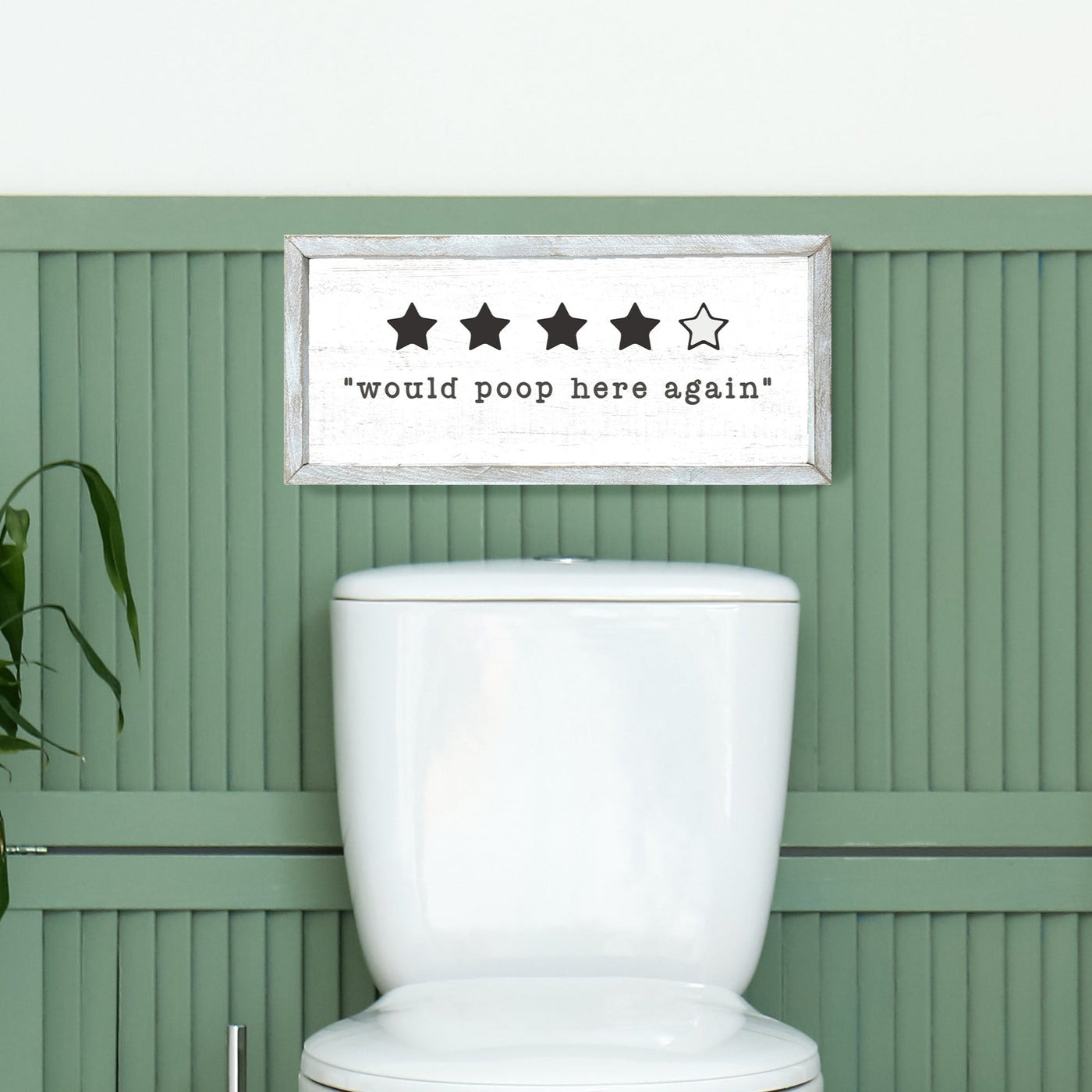 Would Poop Here Again Wood Bathroom Sign - Mulberry Market Designs