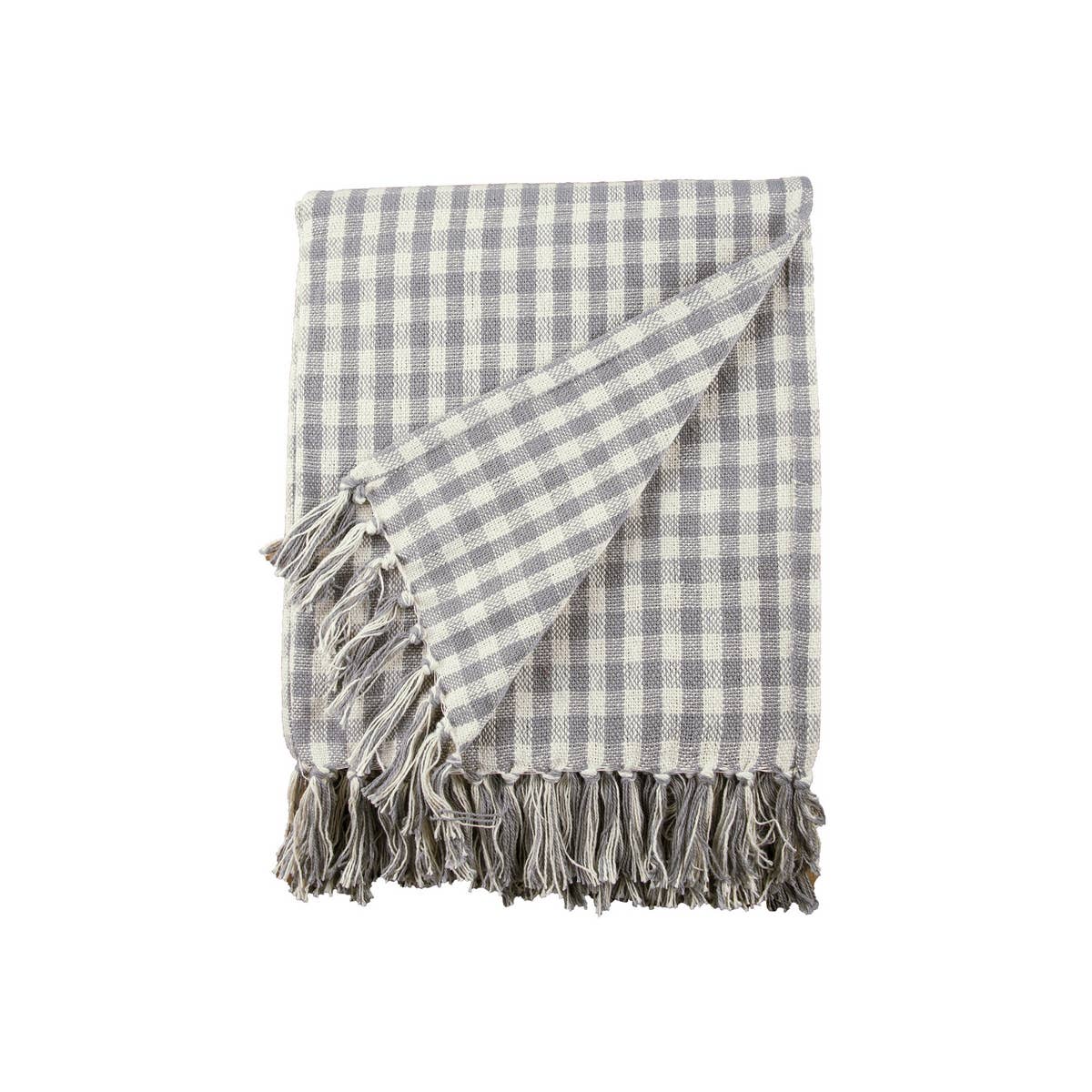 Gray Gingham Check Throw Blanket - Mulberry Market Designs