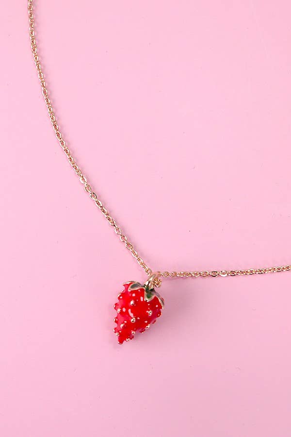 Strawberry Pendant Necklace - Mulberry Market Designs