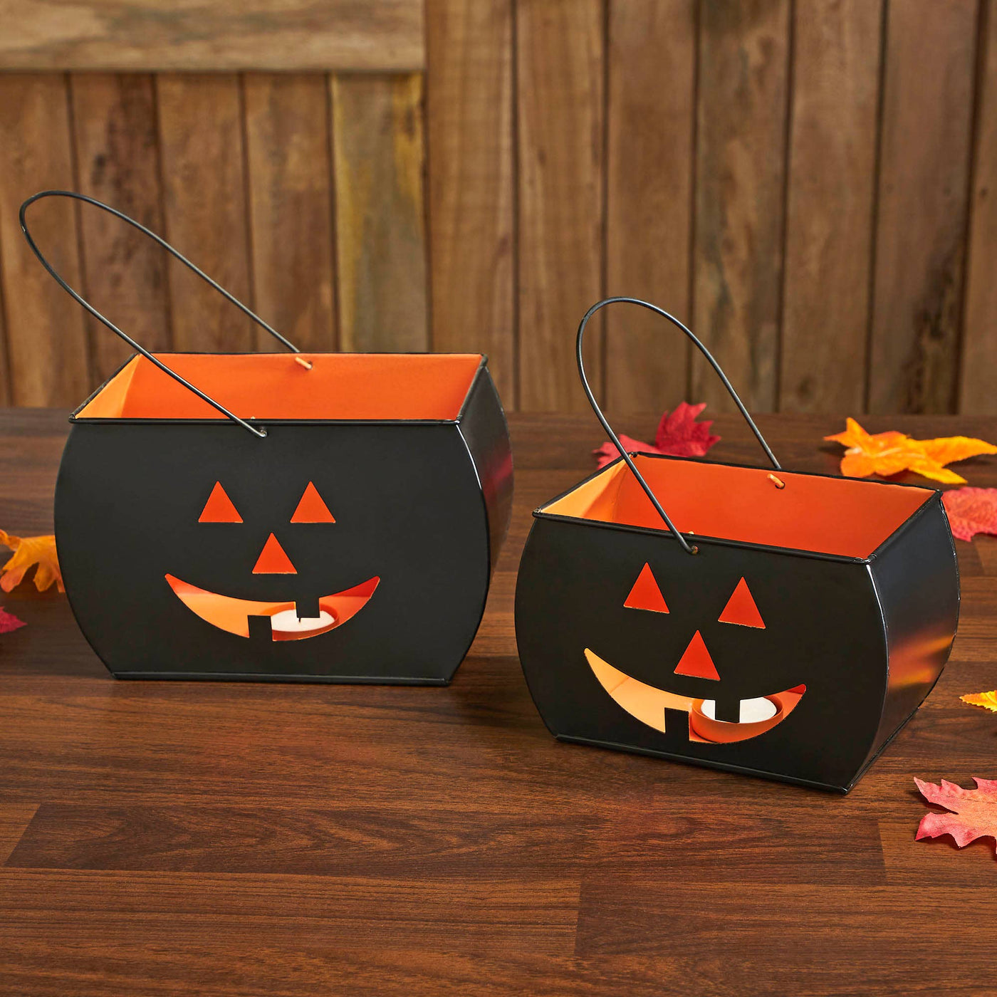 Metal Trick Or Treat Lanterns Set of Two - Mulberry Market Designs