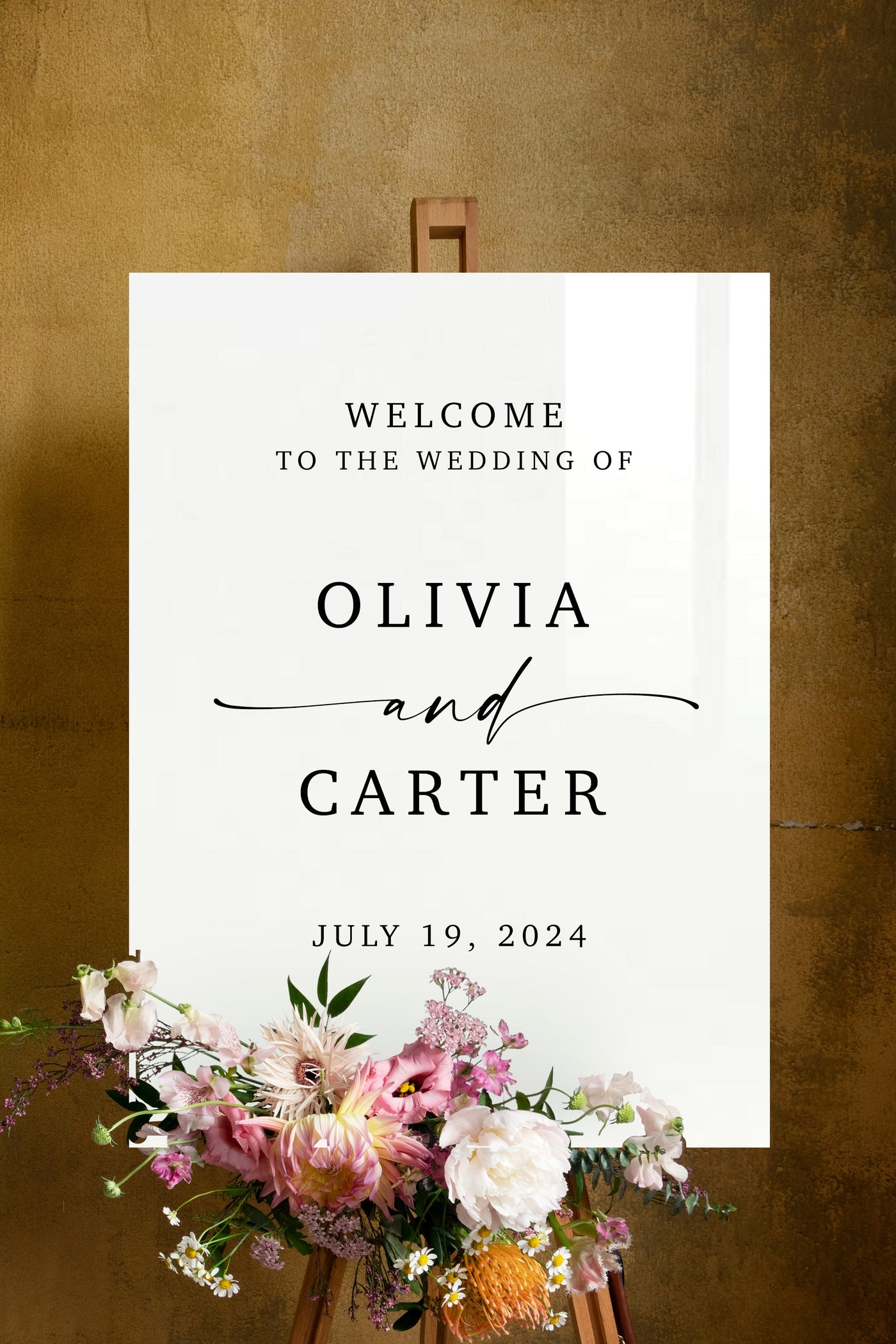 Acrylic Modern Wedding Welcome Sign - Mulberry Market Designs