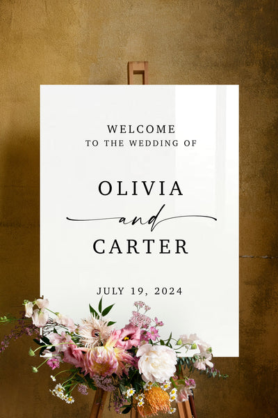 Acrylic Modern Wedding Welcome Sign - Mulberry Market Designs