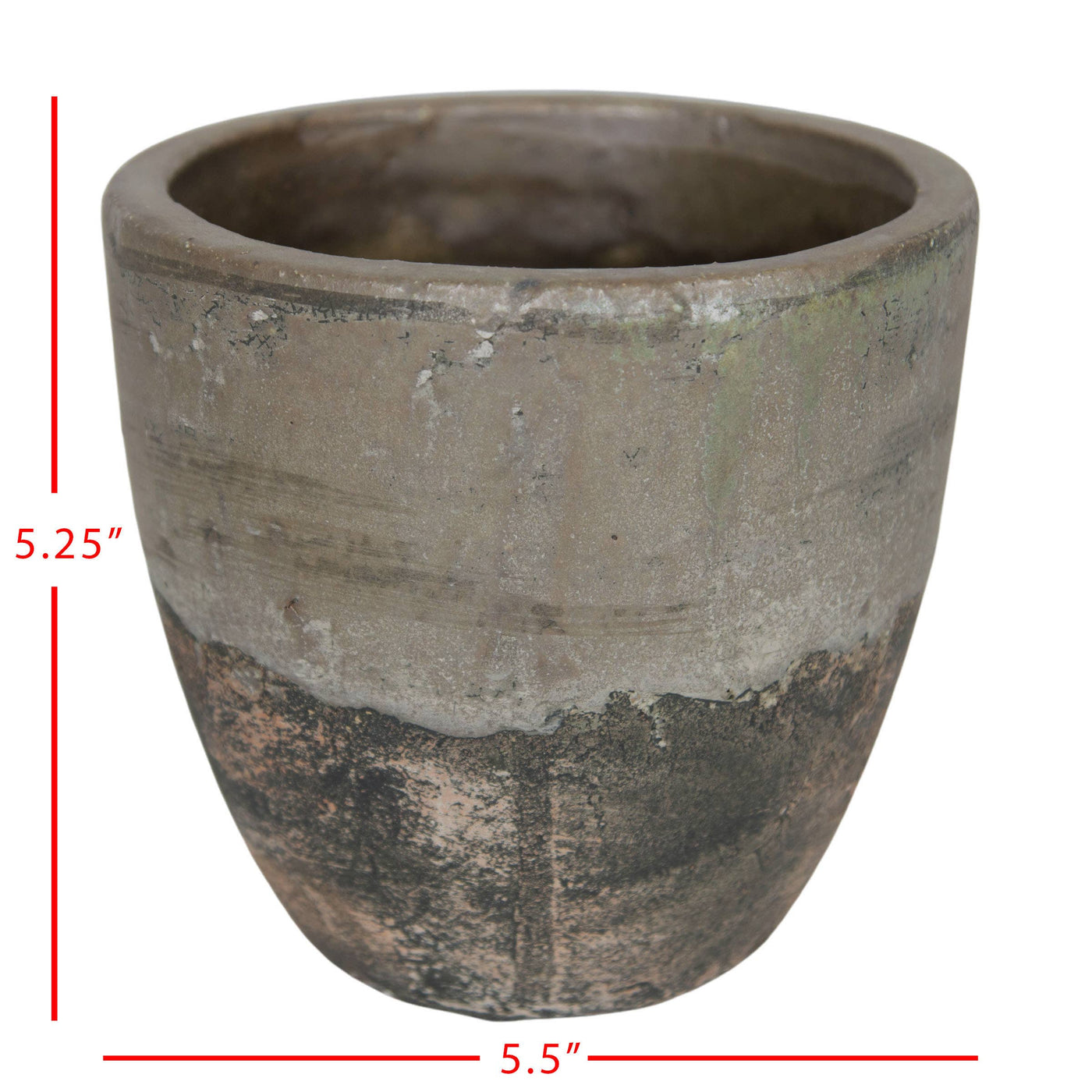 Gray Terracotta Garden Planter Pot - Mulberry Market Designs