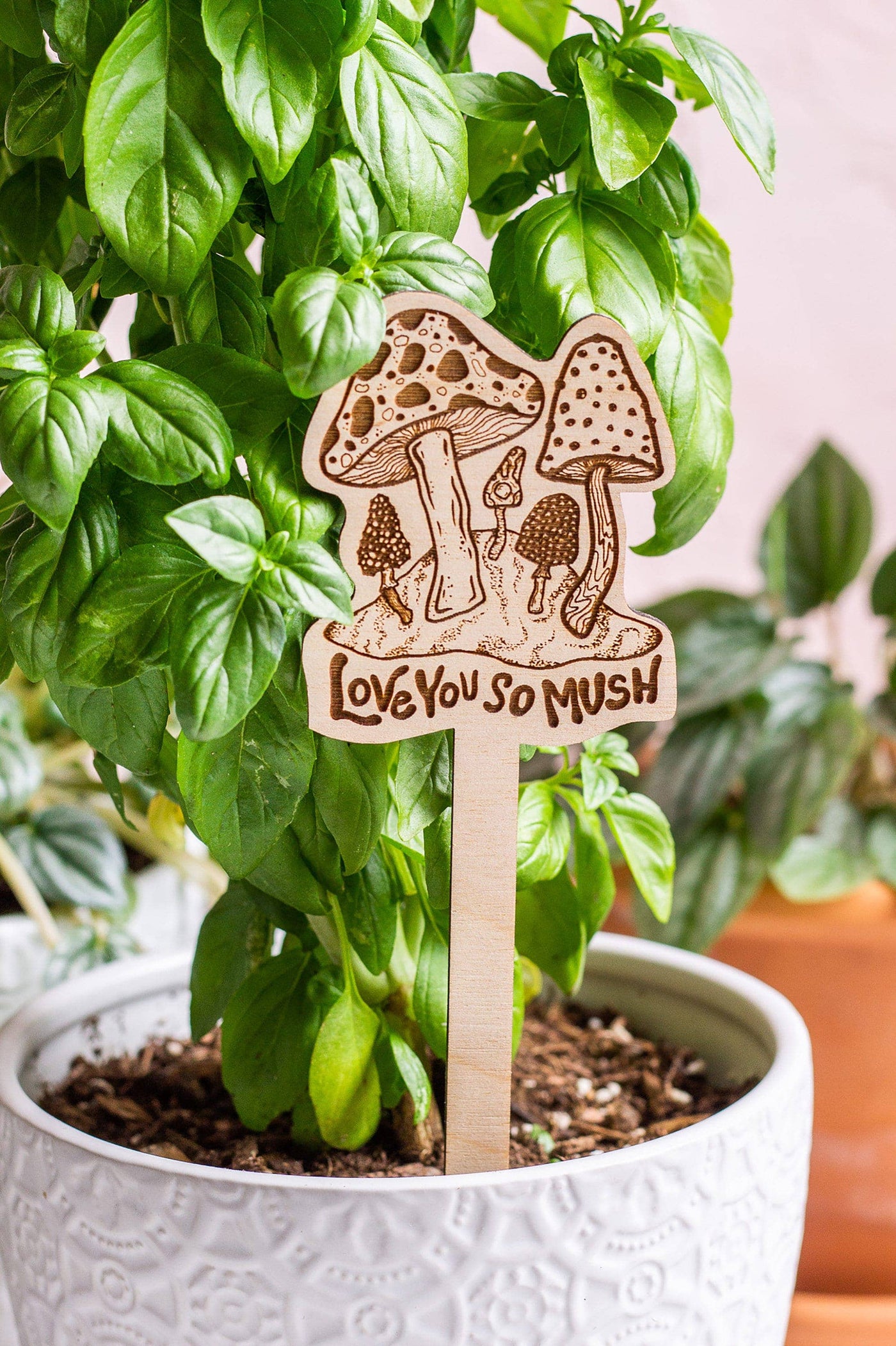 Mushroom Wooden Plant Stake - Mulberry Market Designs