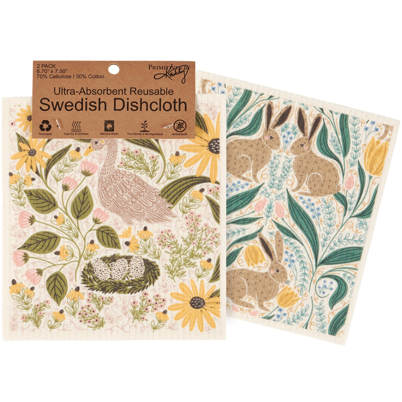 Spring Duck & Rabbit Swedish Cloth Set