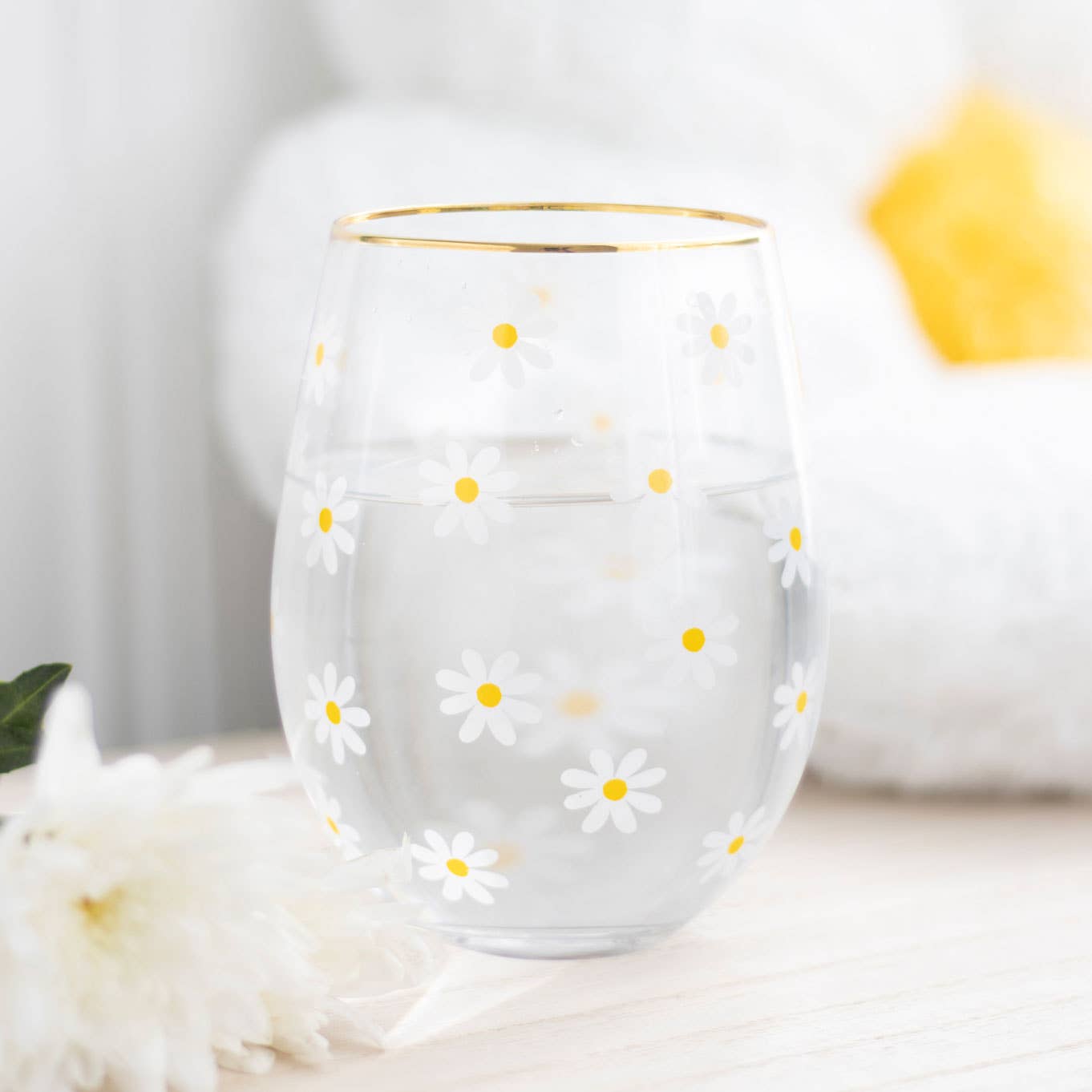 Little Daisy Stemless Wine Glass - Mulberry Market Designs