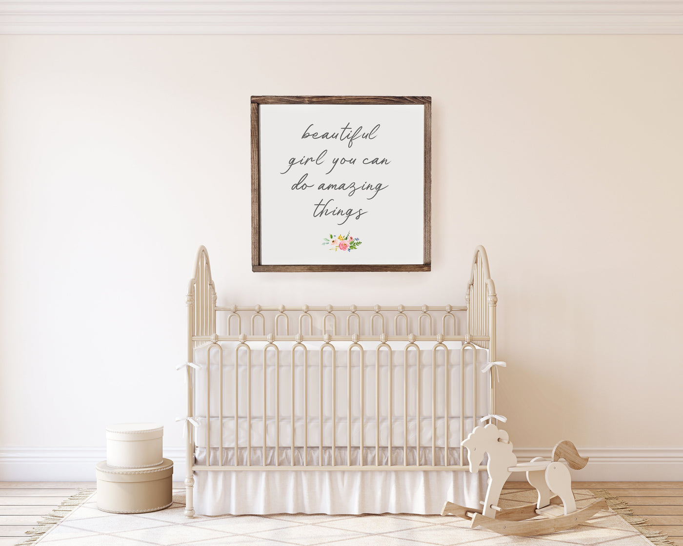 Beautiful Girl You Can Do Amazing Things | Wood Nursery Sign - Mulberry Market Designs