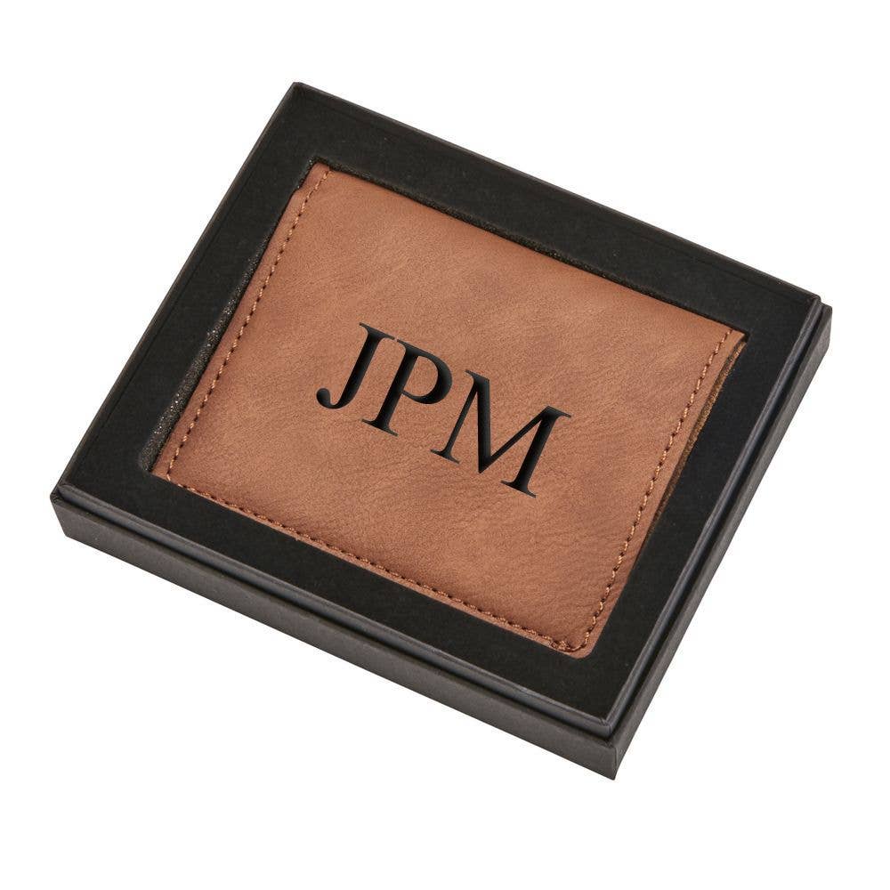 Caramel Leatherette Wallet - Free Engraving!