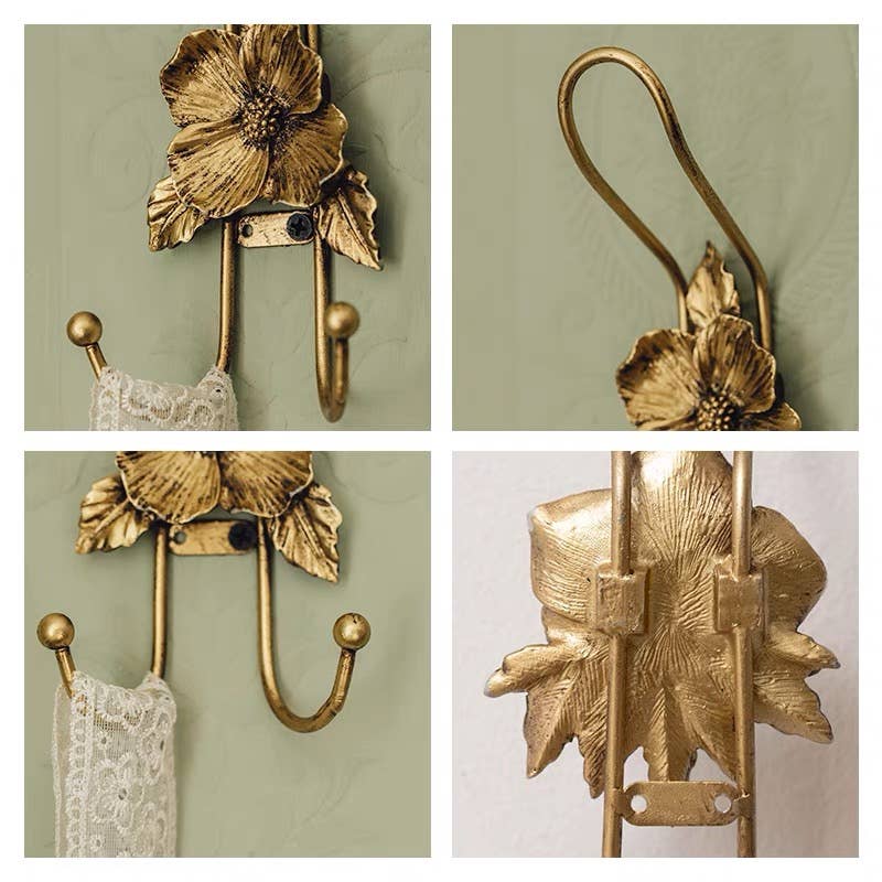 Gold Vintage Flower Hook - Mulberry Market Designs