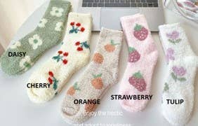 Fleece Plush Floral Socks - Mulberry Market Designs