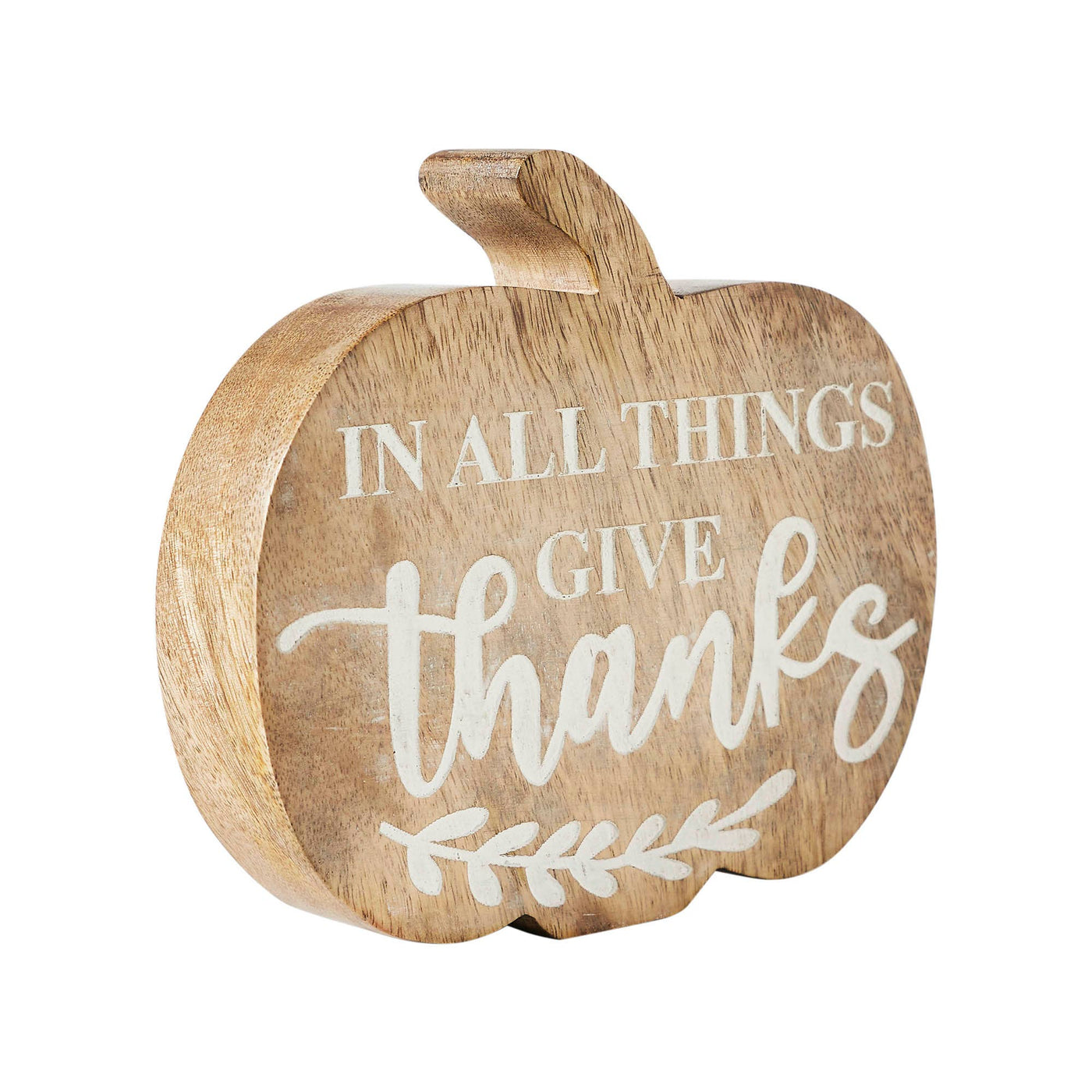 In All Things Give Thanks Pumpkin Shelf Sitter - Mulberry Market Designs