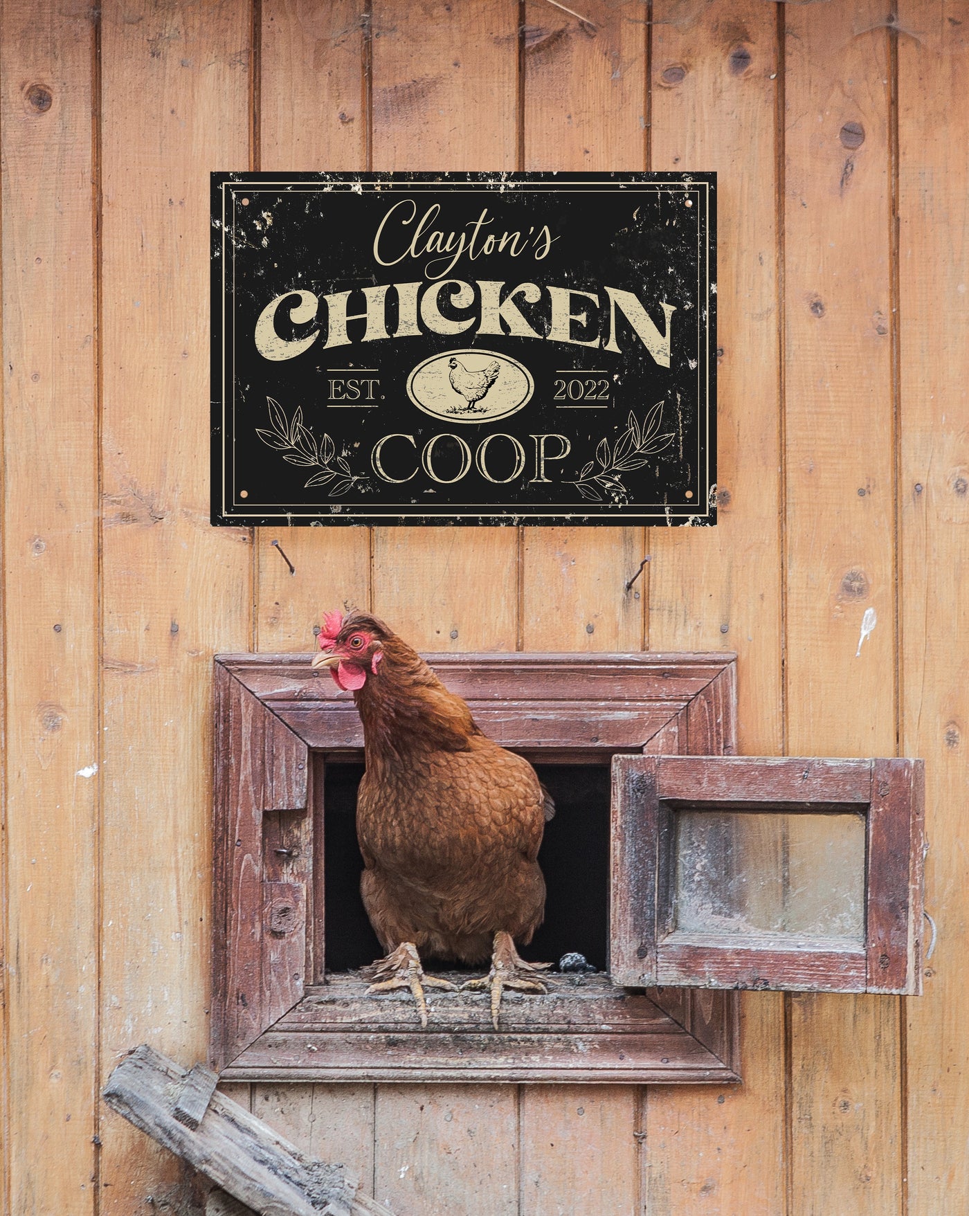 Personalized Chicken Coop Farmhouse Metal Sign - Mulberry Market Designs