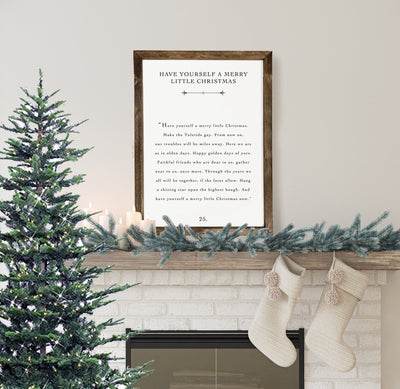 Merry Christmas Book Page Sign Wood Framed Sign